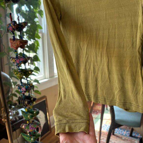 Vintage Betty Blue Olive Green Long Sleeve Shirt Small 90s - Picture 5 of 6